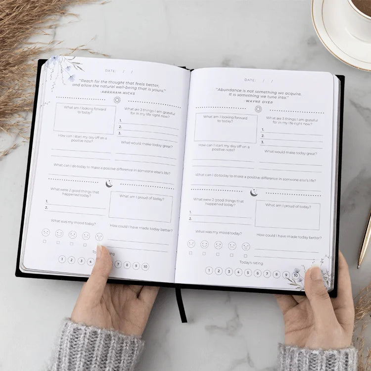 LABON Fabric Covers Self Help My Daily Self Care Mindfulness Motivation Planner and Journal